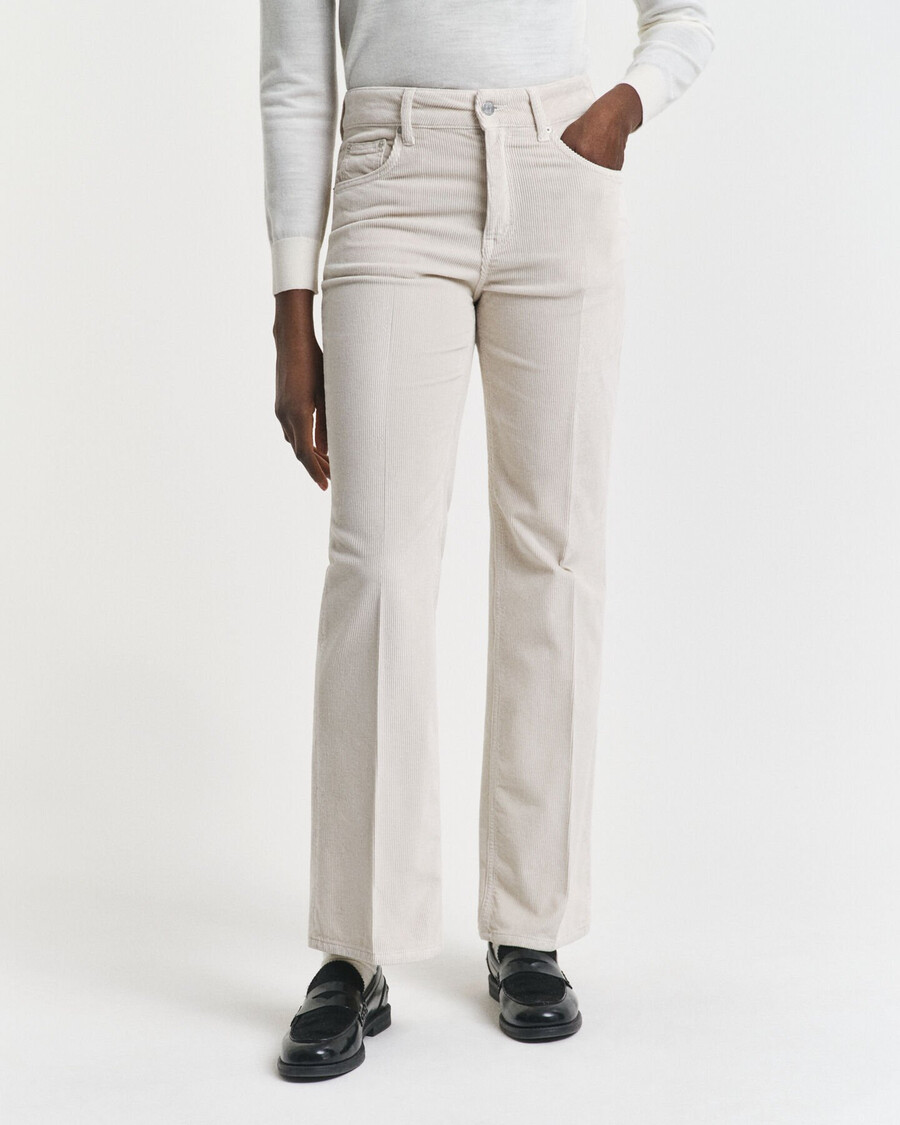 flared corduroy jeans - putty