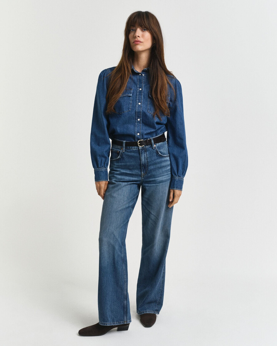relaxed fit jeans - mid blue broken in