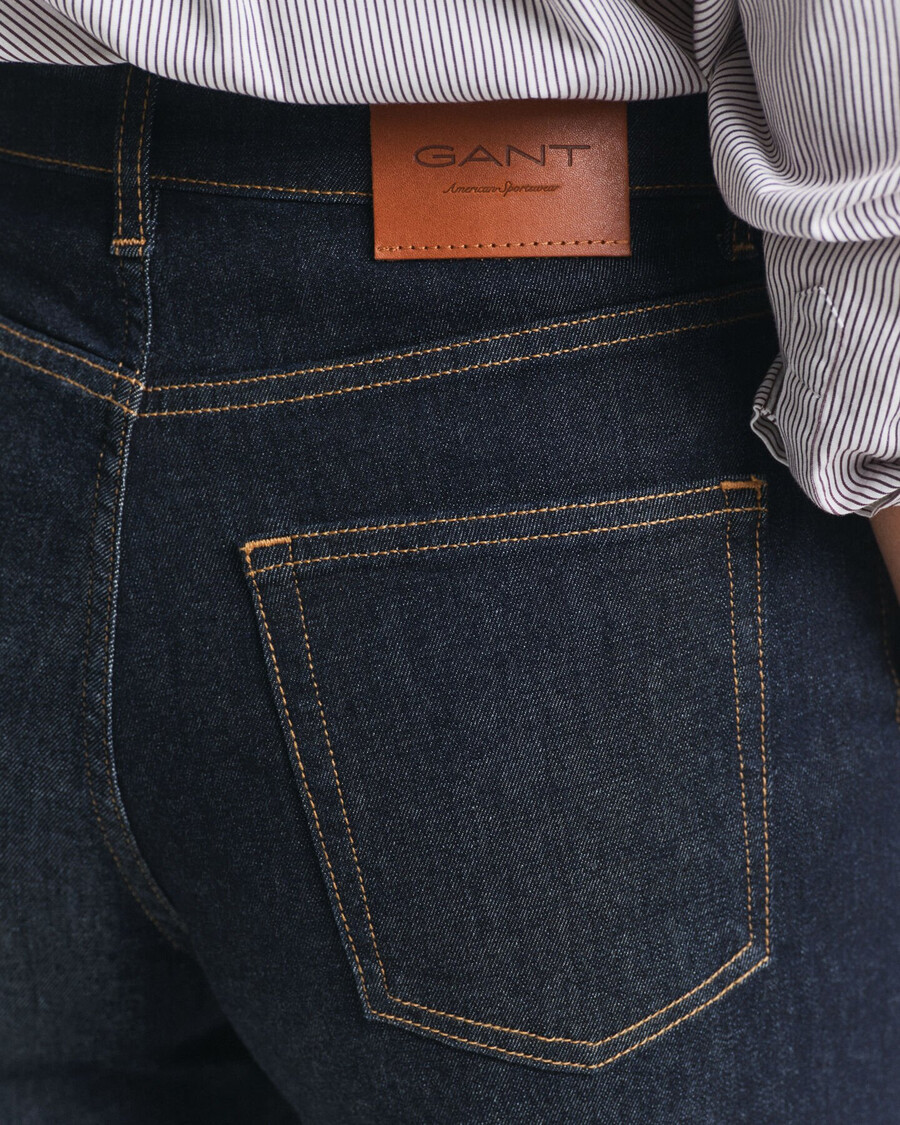 wide flared tailored jeans - dark blue