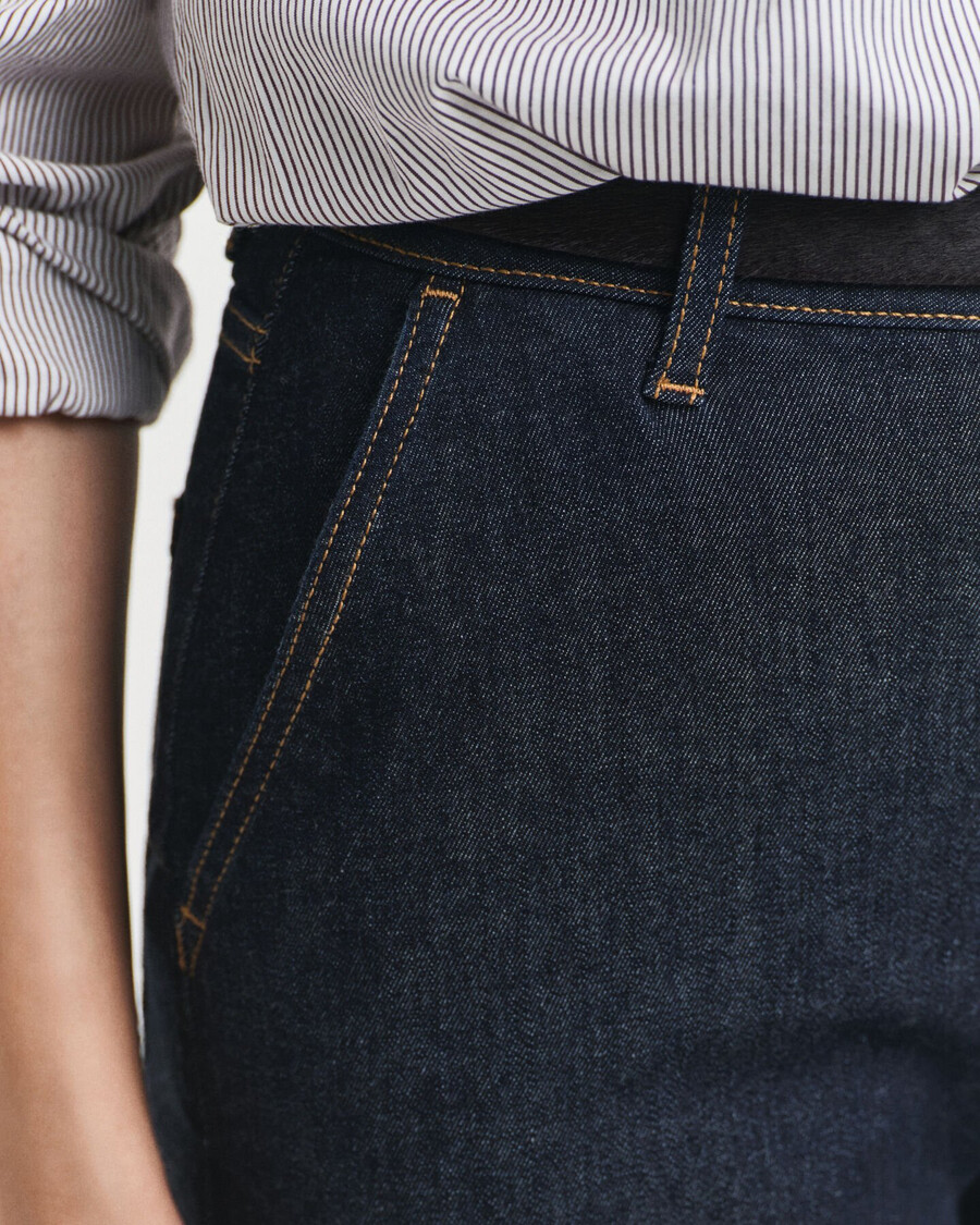 wide flared tailored jeans - dark blue