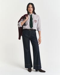 wide flared tailored jeans - dark blue