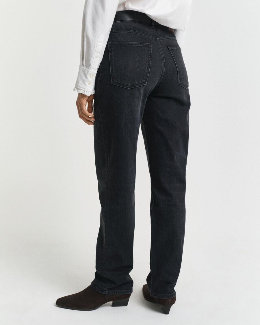 straight leg stretch jeans - black broken in