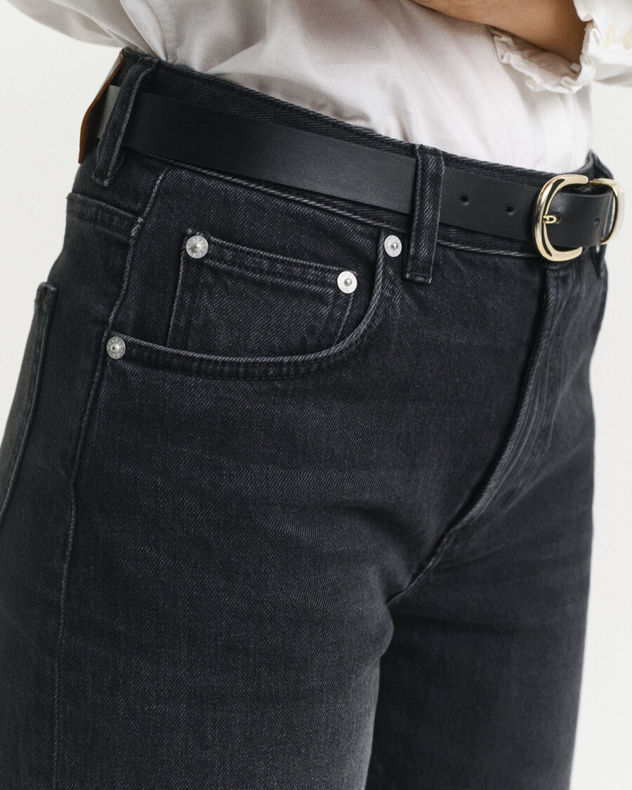 straight leg stretch jeans - black broken in