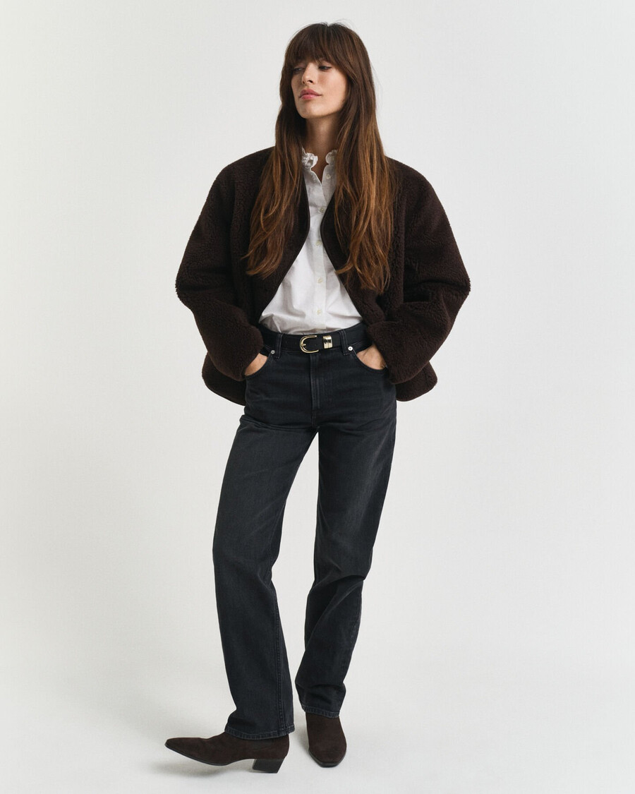 straight leg stretch jeans - black broken in