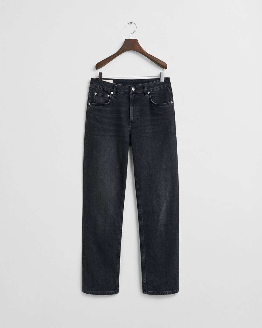 straight leg stretch jeans - black broken in