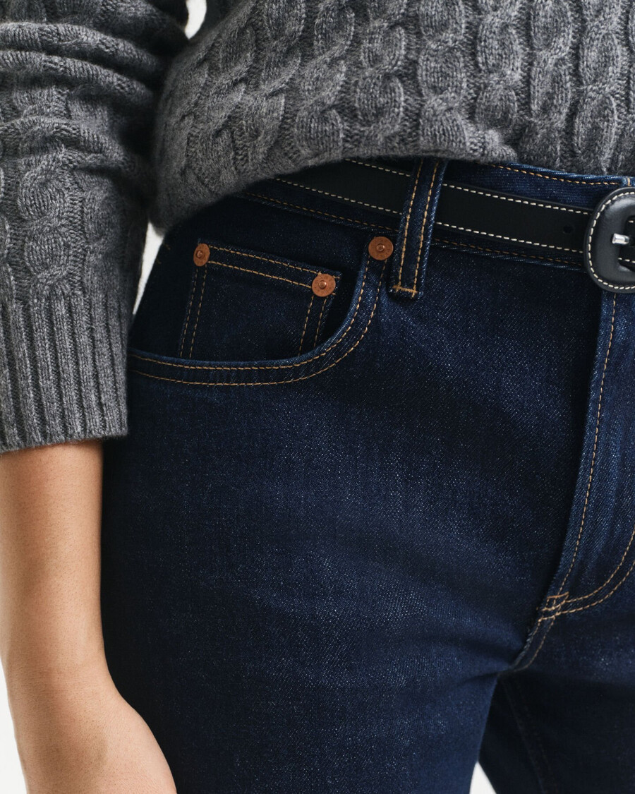 straight leg stretch jeans - dark blue