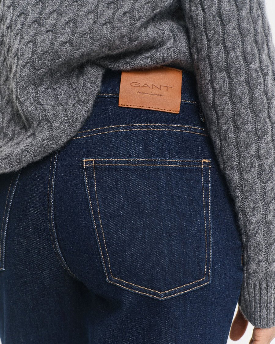 straight leg stretch jeans - dark blue