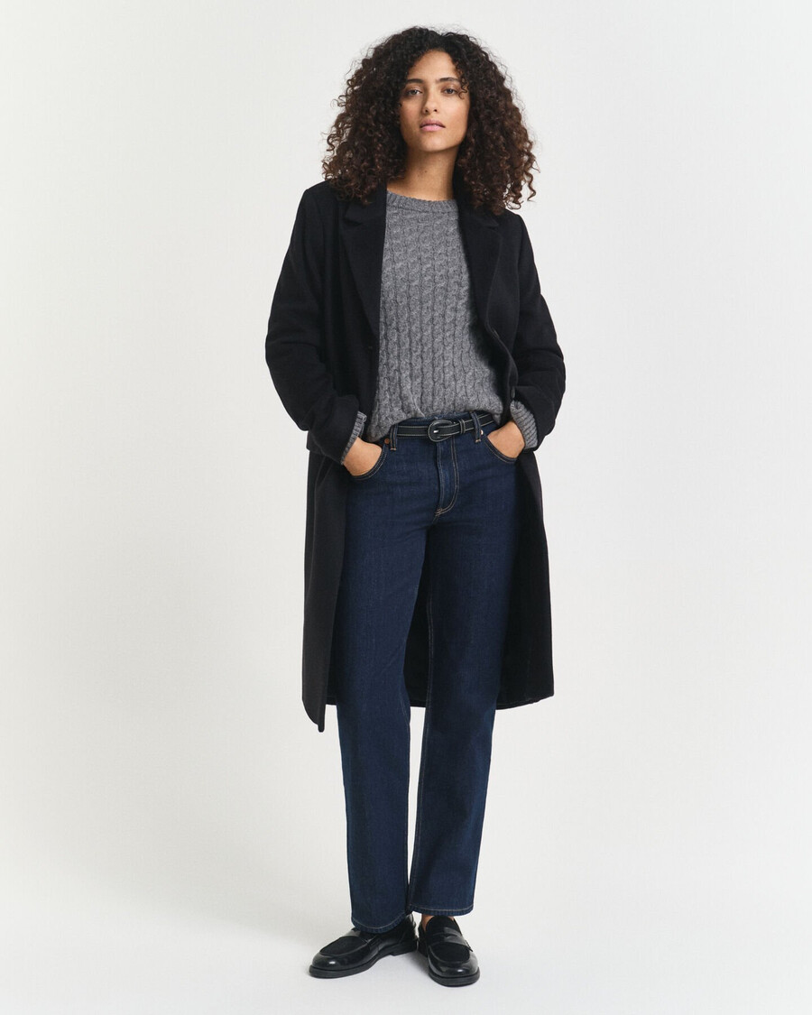 straight leg stretch jeans - dark blue