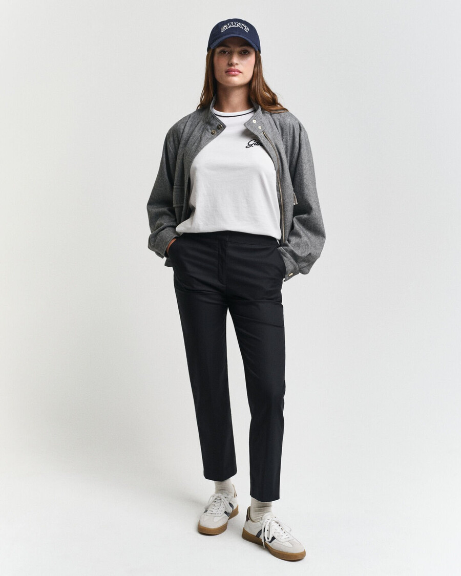 slim cigarette slacks - ebony black