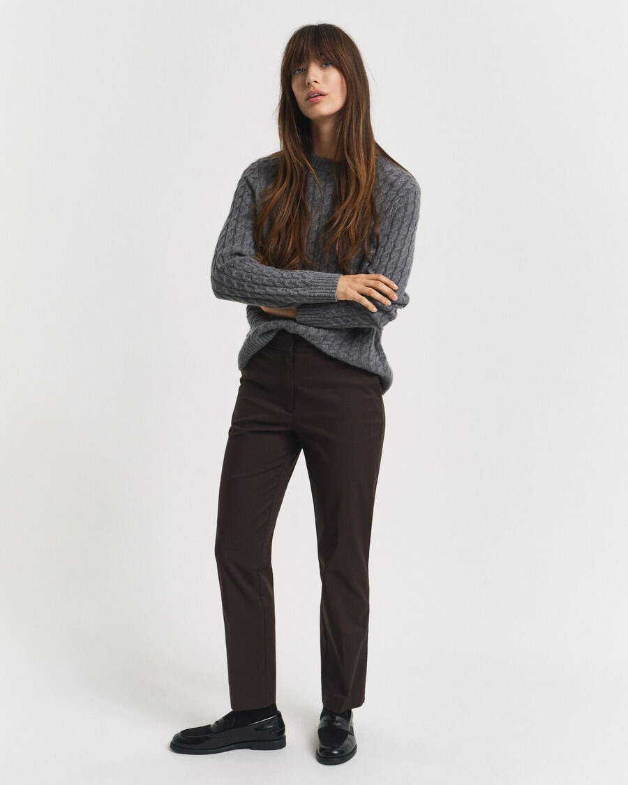 slim fit slacks - deep brown
