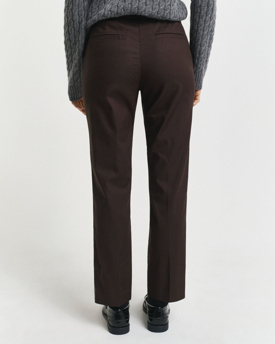slim fit slacks - deep brown