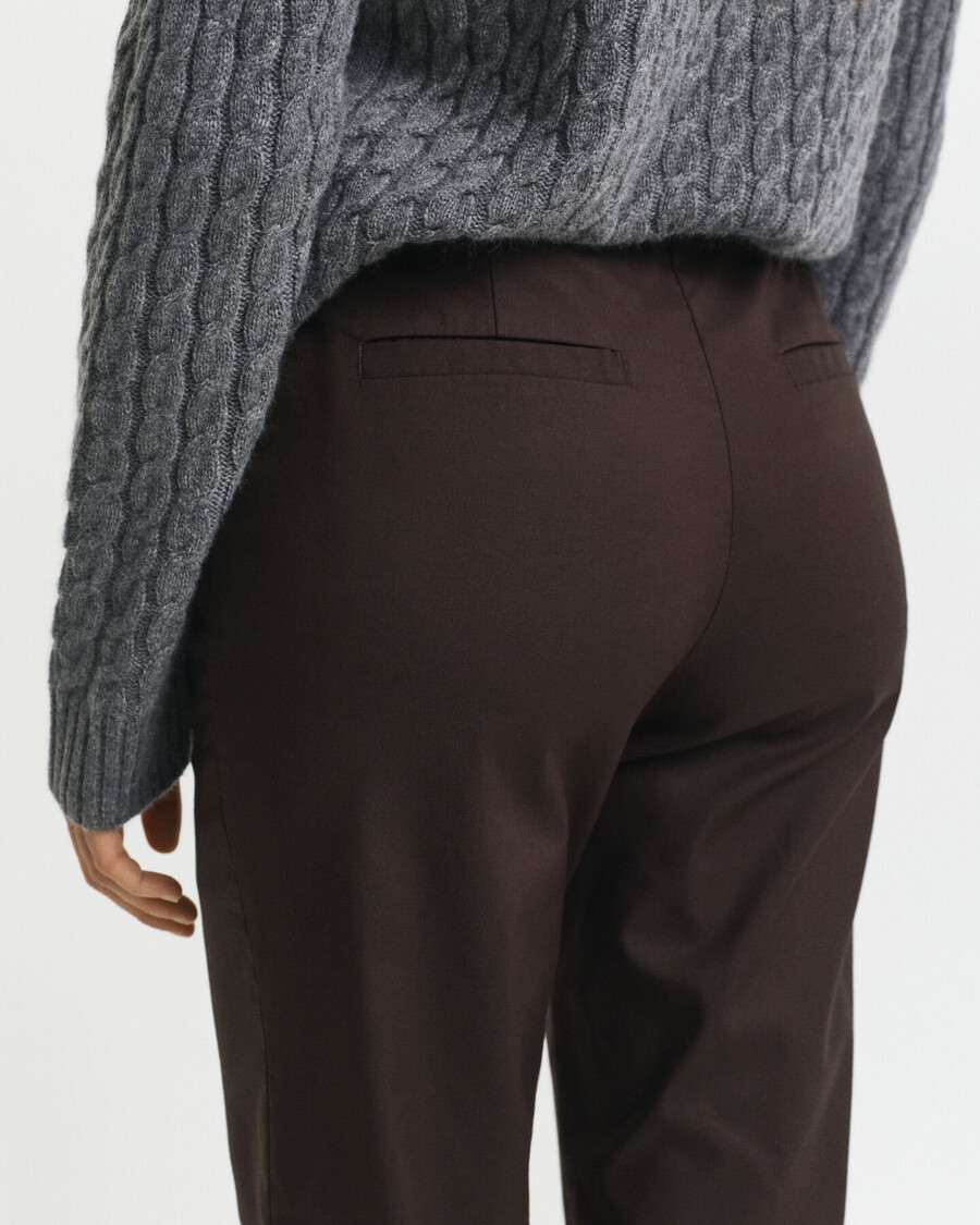 slim fit slacks - deep brown