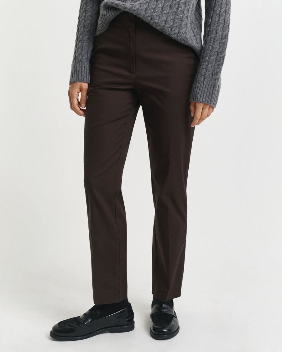 slim fit slacks - deep brown
