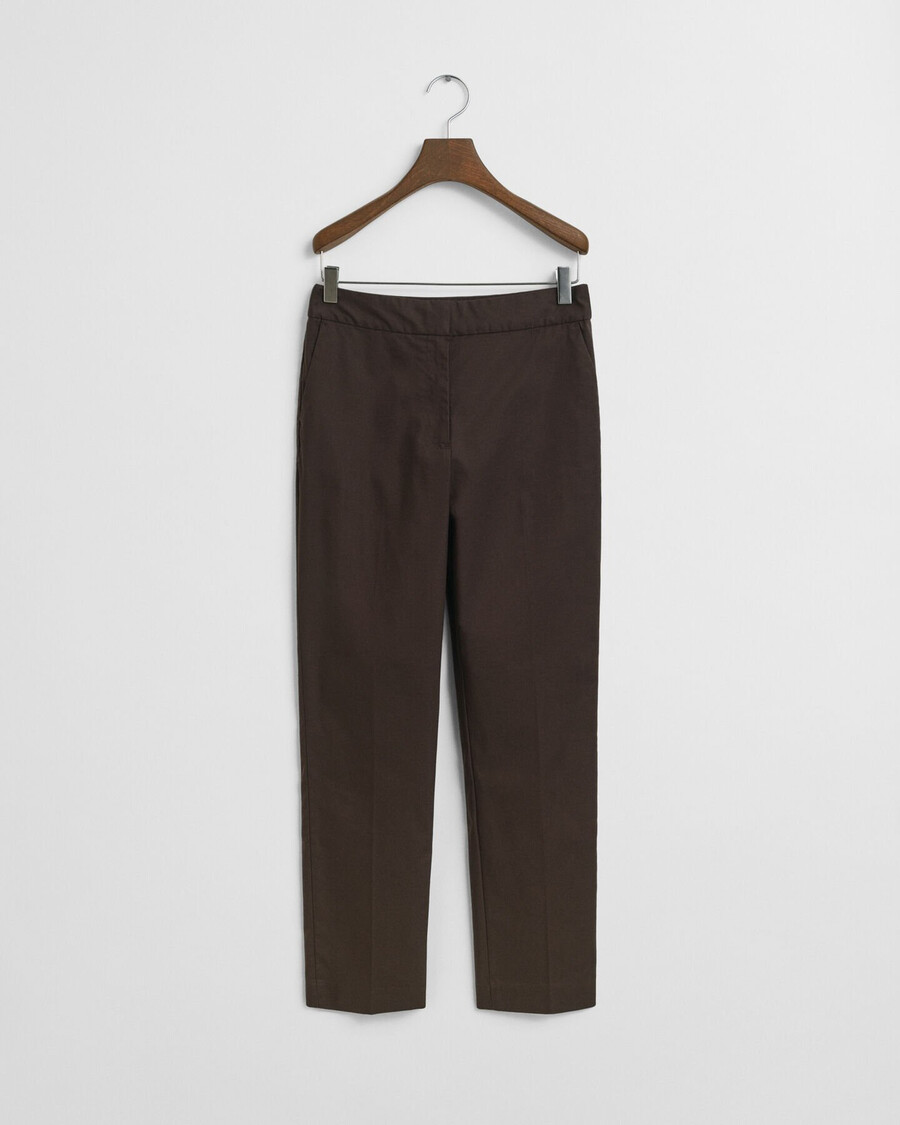 slim fit slacks - deep brown