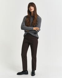 slim fit slacks - deep brown