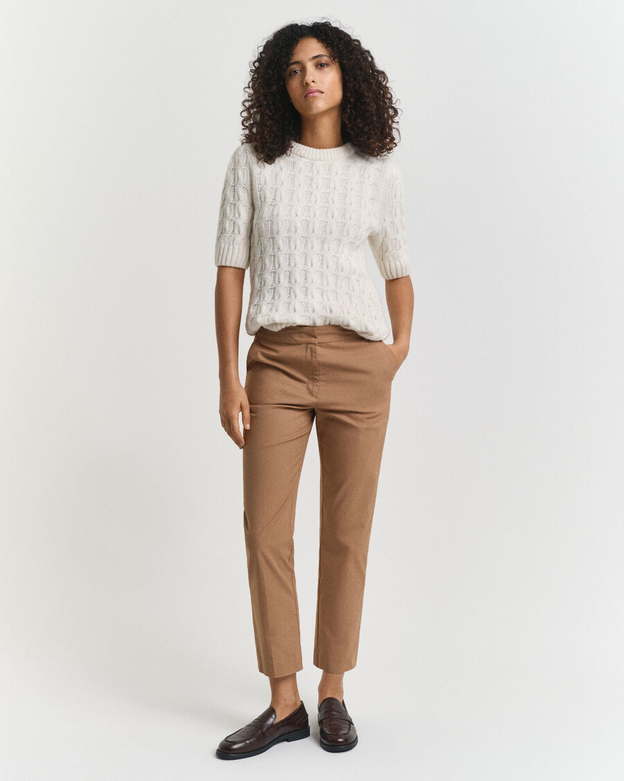 slim cigarette slacks - warm khaki