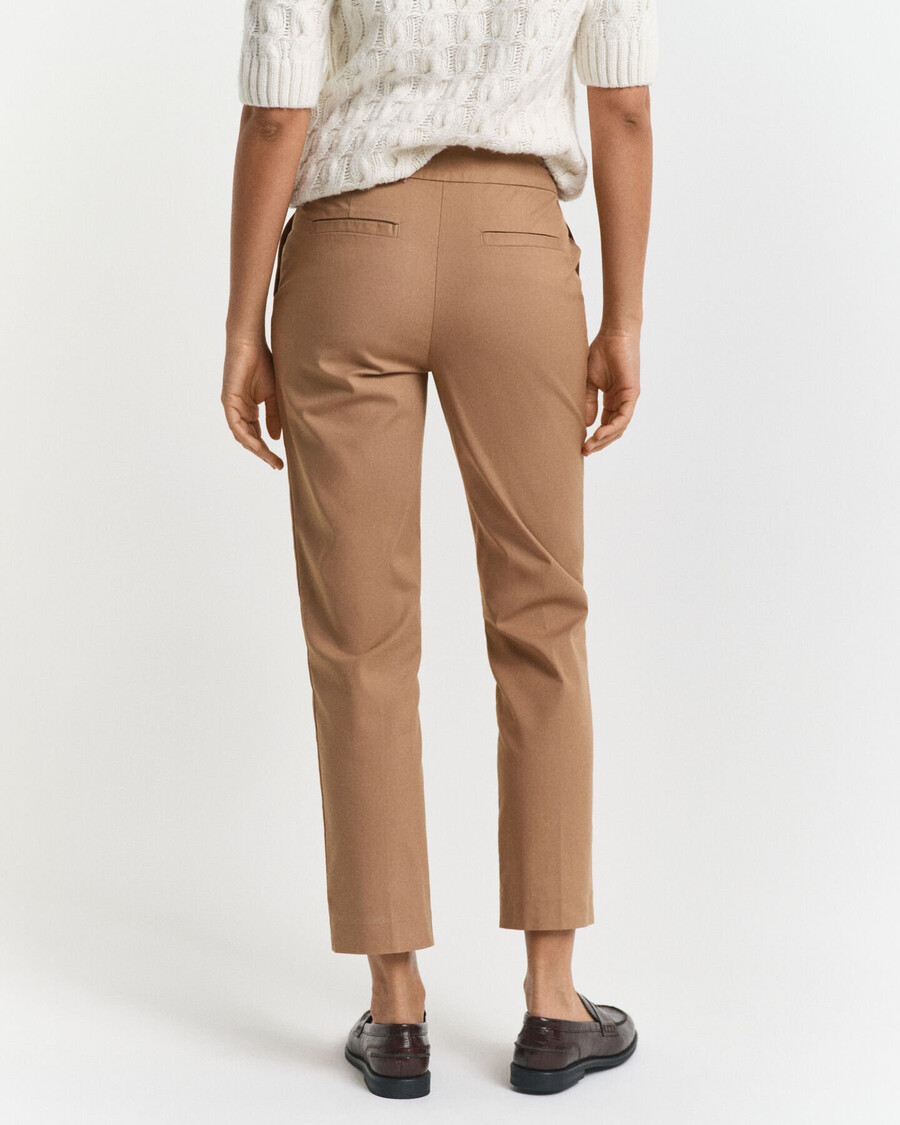 slim cigarette slacks - warm khaki