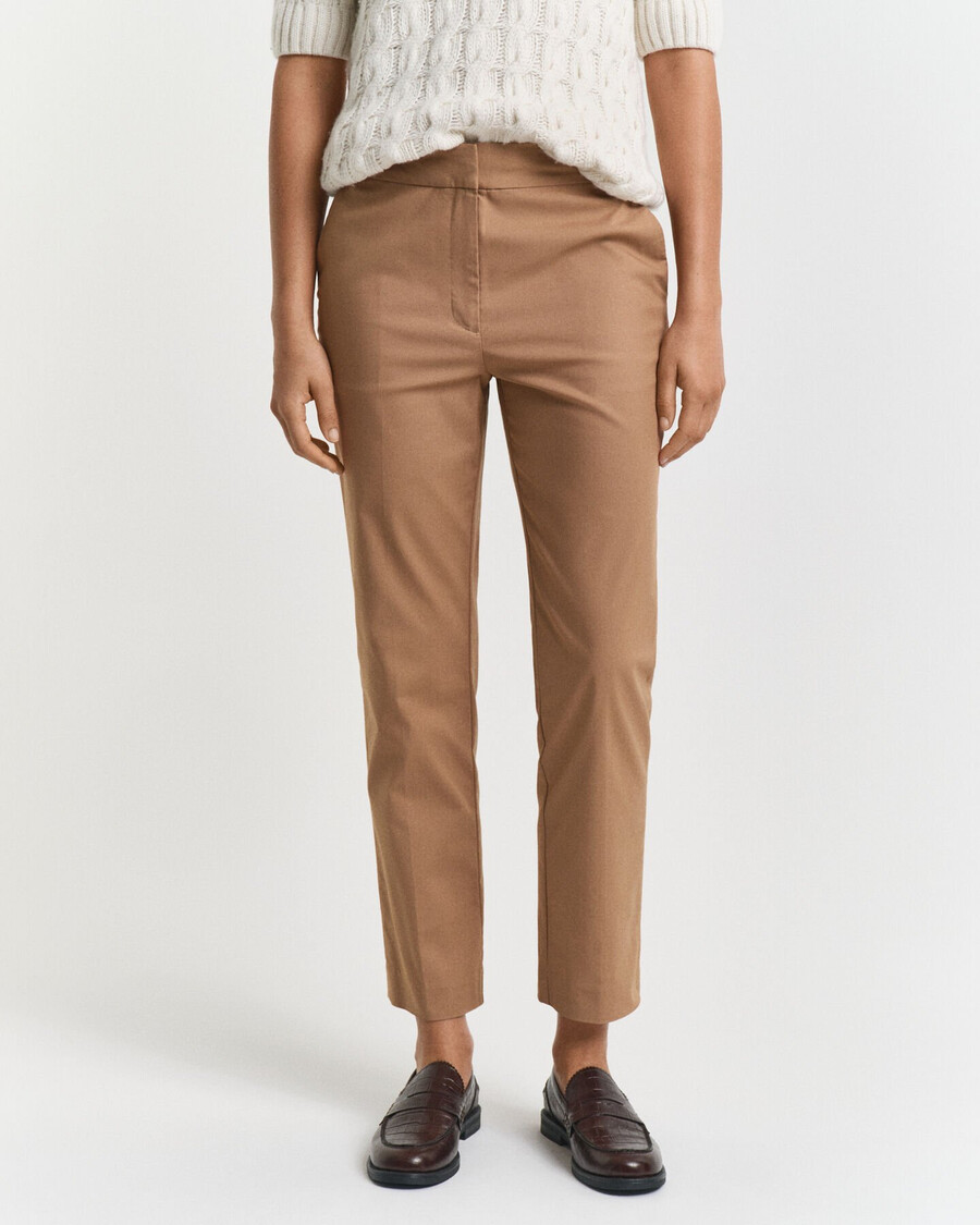 slim cigarette slacks - warm khaki
