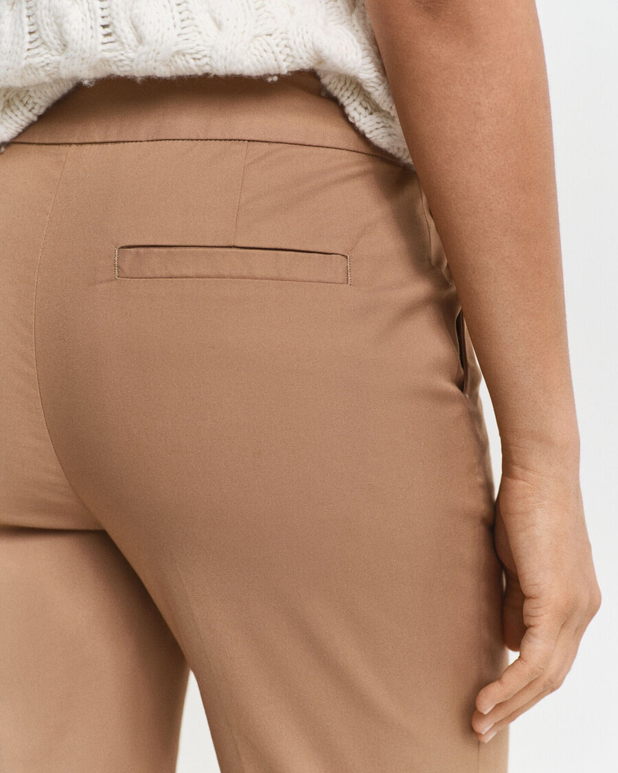 slim cigarette slacks - warm khaki