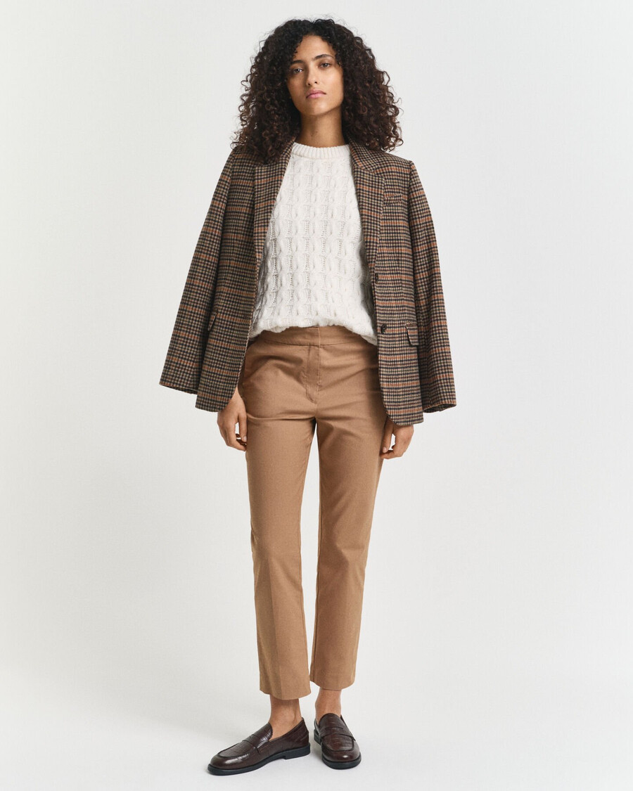 slim cigarette slacks - warm khaki