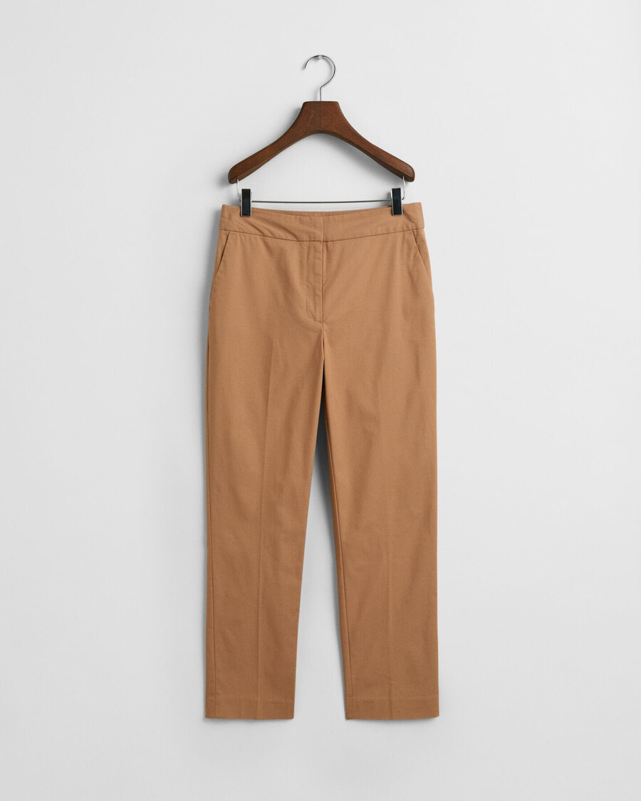 slim cigarette slacks - warm khaki