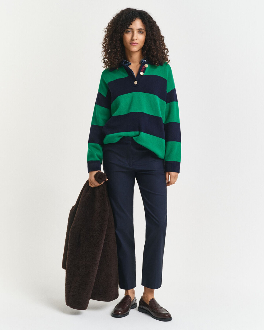 slim cigarette slacks - evening blue