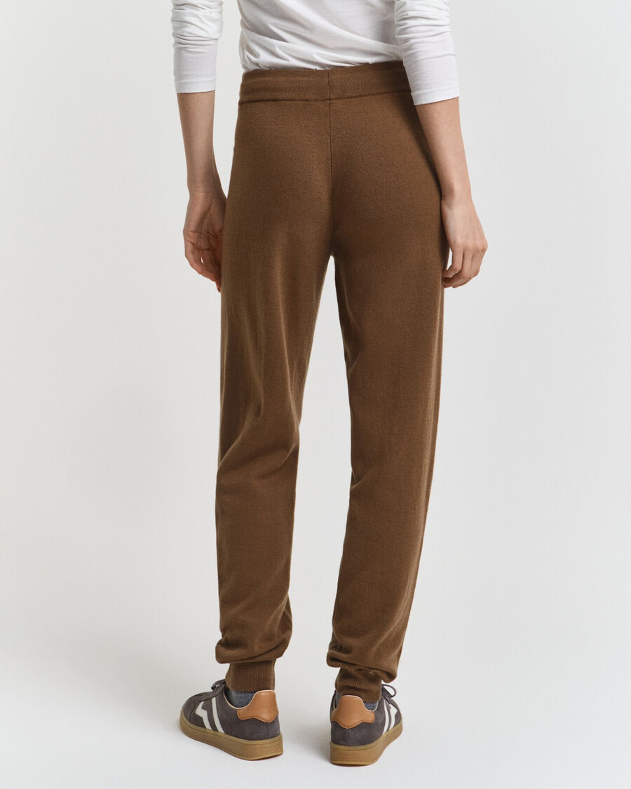 knitted superfine lambswool pants - warm khaki