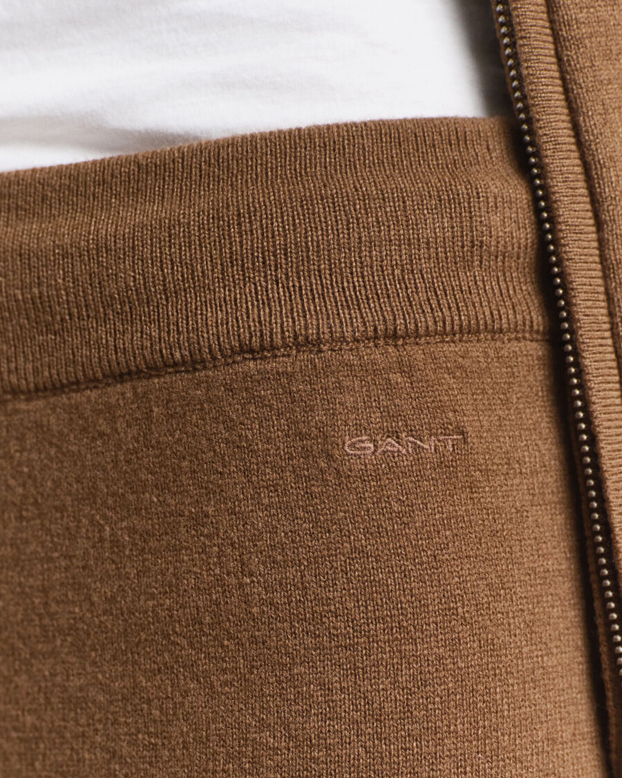 knitted superfine lambswool pants - warm khaki