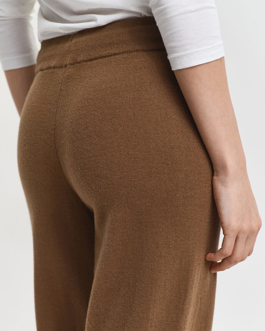 knitted superfine lambswool pants - warm khaki