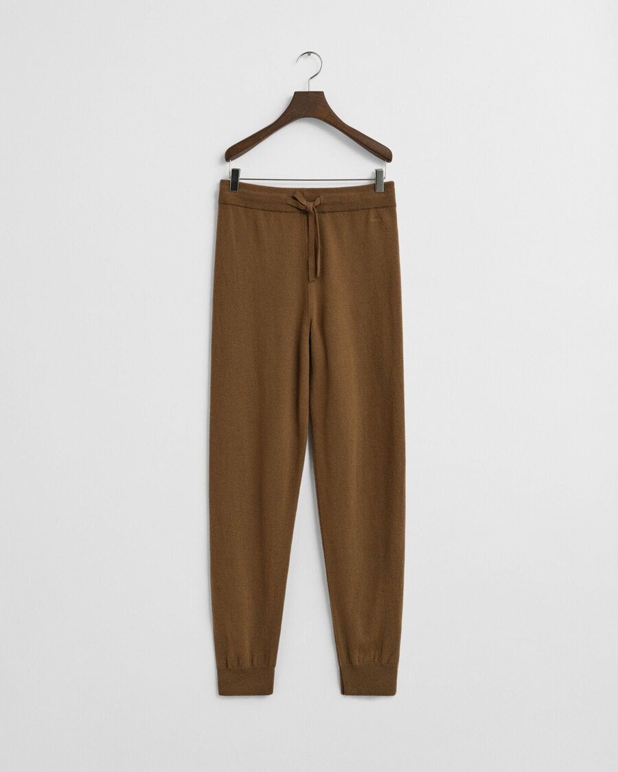 knitted superfine lambswool pants - warm khaki