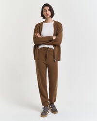 knitted superfine lambswool pants - warm khaki