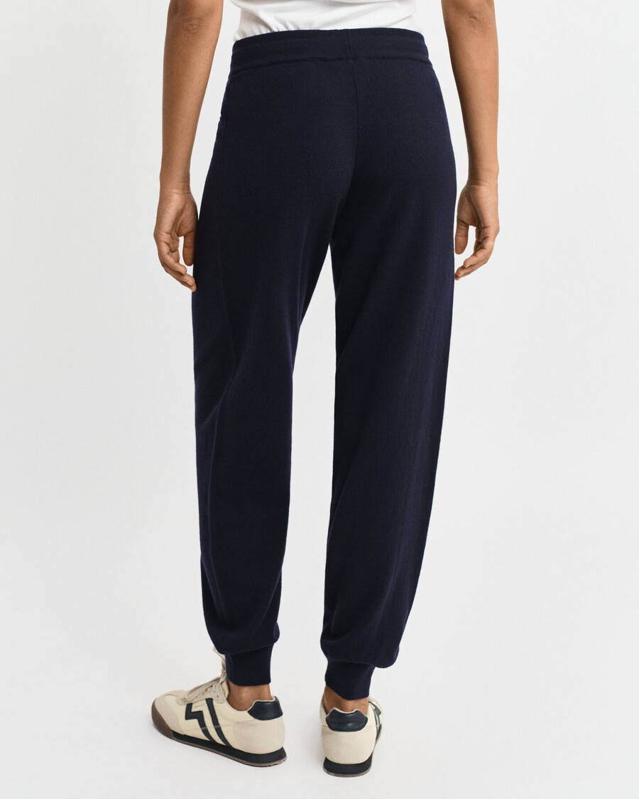 knitted superfine lambswool pants - evening blue