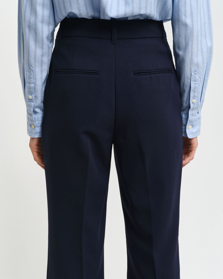 slim fit flared slacks - evening blue