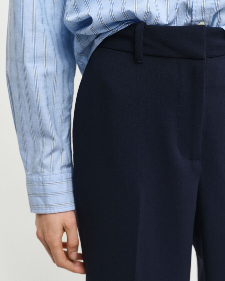 slim fit flared slacks - evening blue