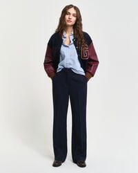 slim fit flared slacks - evening blue