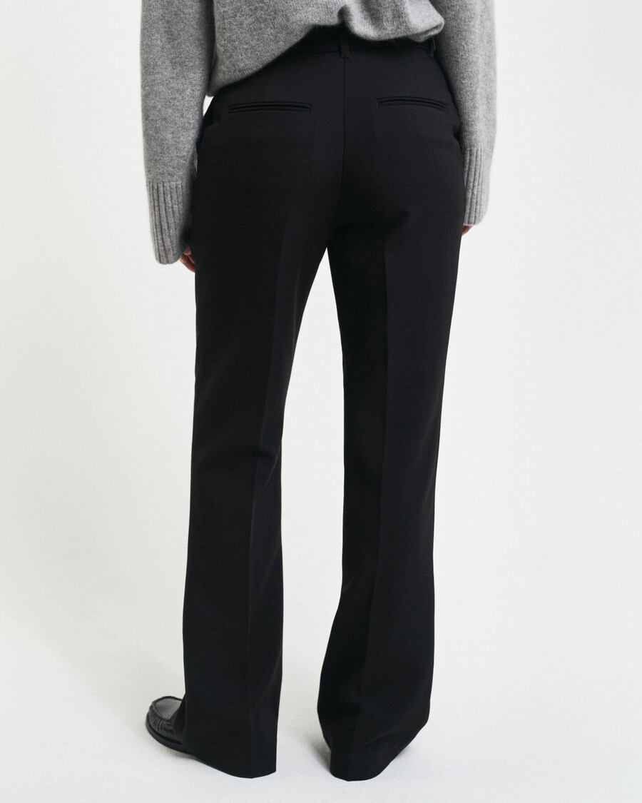 slim fit flared slacks - black