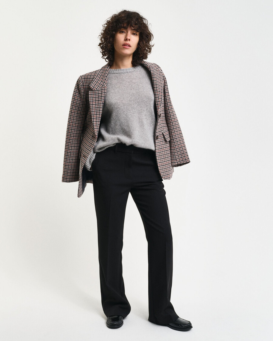 slim fit flared slacks - black