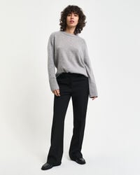 slim fit flared slacks - black