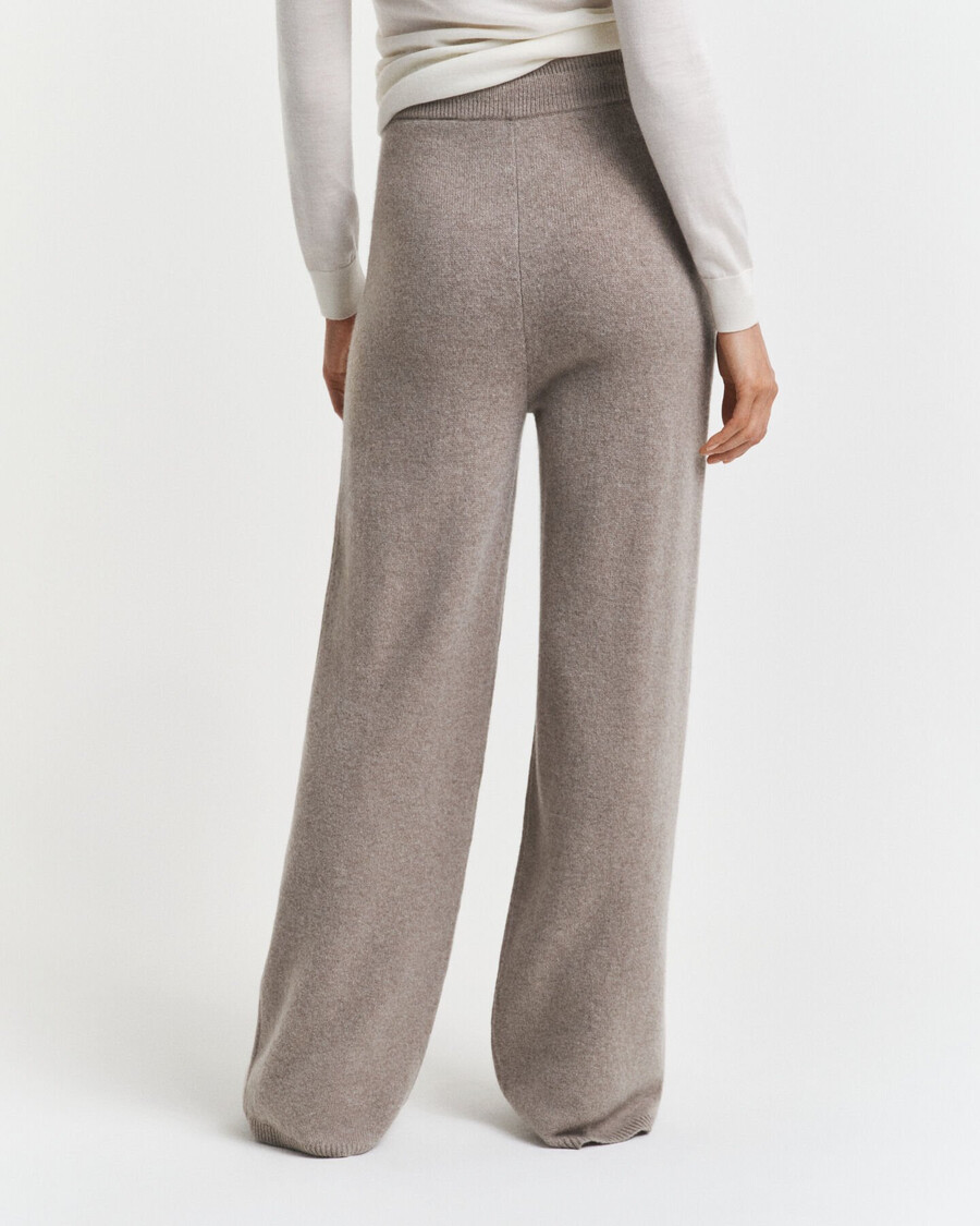 knitted wool pants - taupe beige