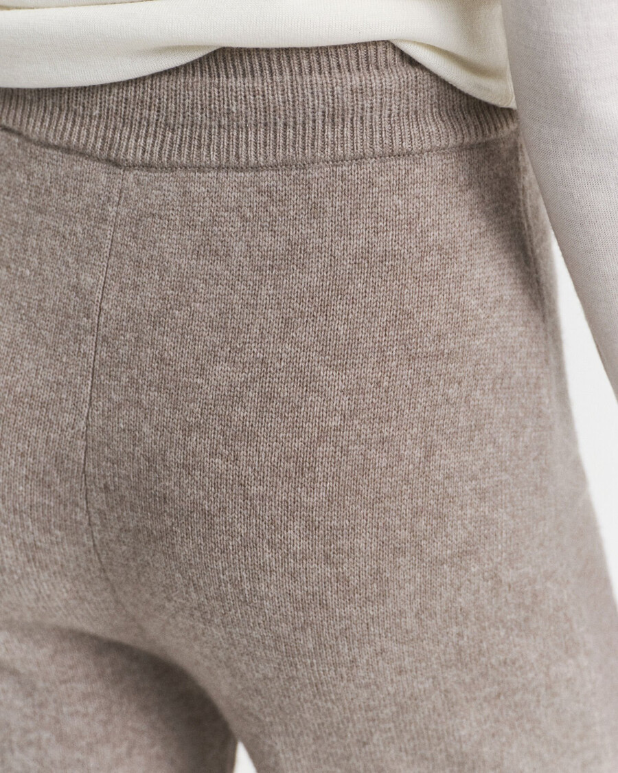 knitted wool pants - taupe beige