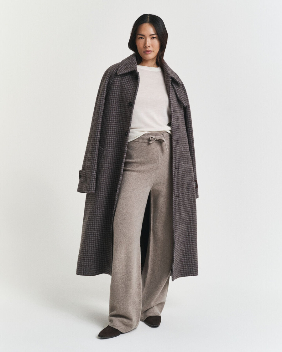 knitted wool pants - taupe beige