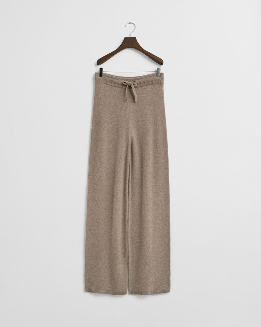 knitted wool pants - taupe beige