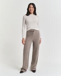 knitted wool pants - taupe beige