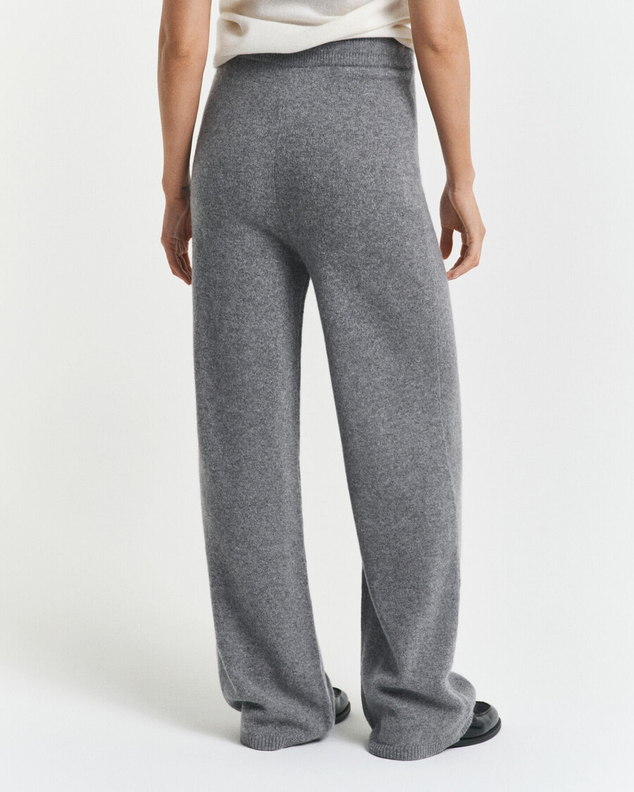 knitted wool pants - charcoal melange
