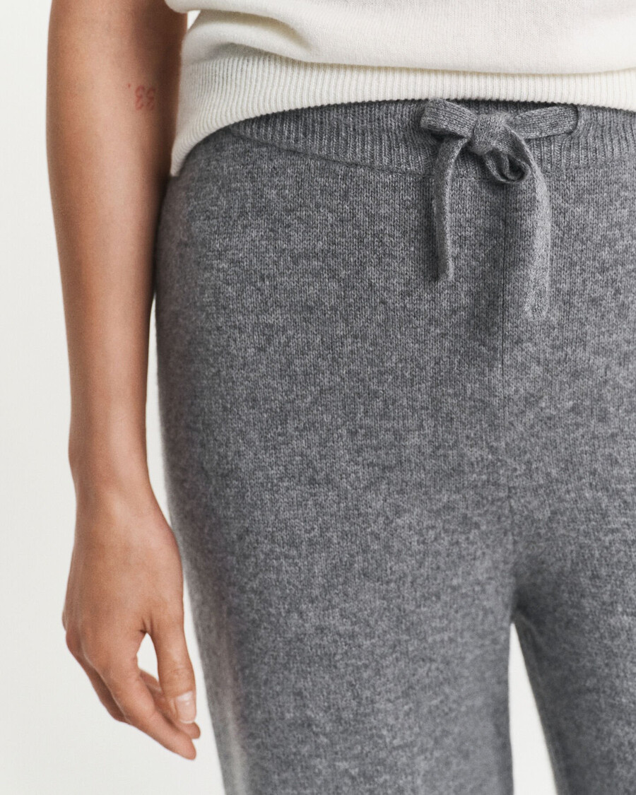 knitted wool pants - charcoal melange