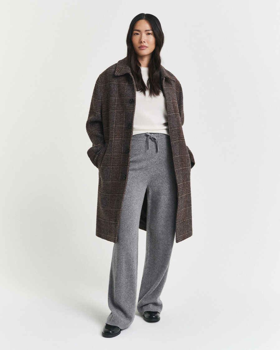 knitted wool pants - charcoal melange