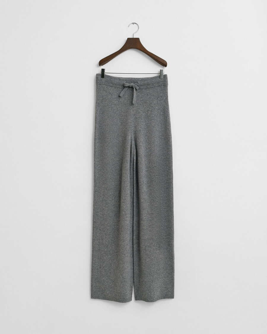 knitted wool pants - charcoal melange