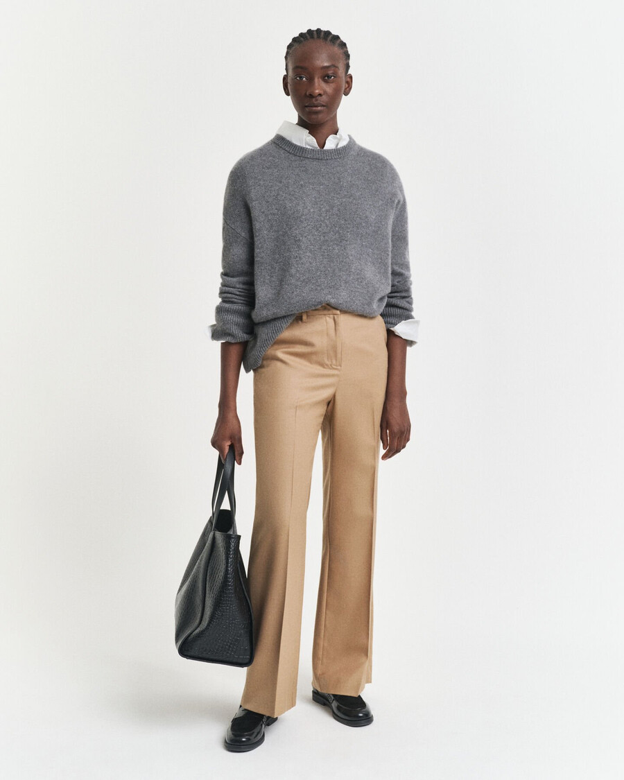 tailored wool blend pants - warm khaki