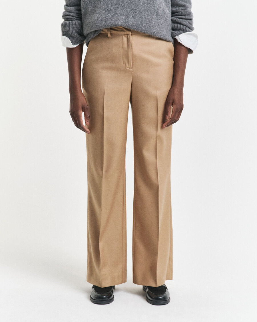 tailored wool blend pants - warm khaki