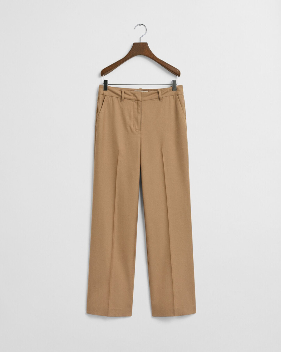 tailored wool blend pants - warm khaki